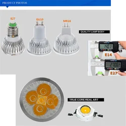 Dimmerabile 9W 12W 15W GU10 MR16 E27 E14 lampadina a LED 85-265V LED Lampada faretto a Led caldo/Netural/bianco freddo Lampada a LED 110V 220V