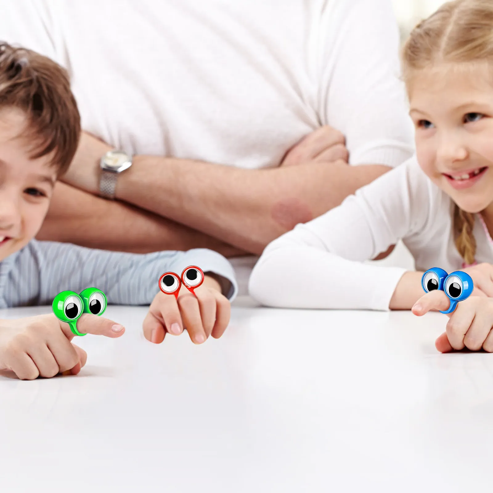 

10Pcs Creative Eyeball Finger Puppets Colorful Kids Playthings Random Fun Interactive Finger Games Eyeball Ring