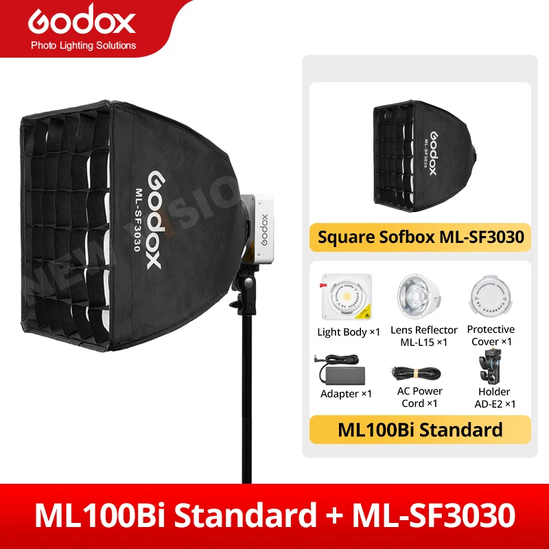 Godox ML100Bi 二色ポータブル LED ライト 120W オンボード & アプリ