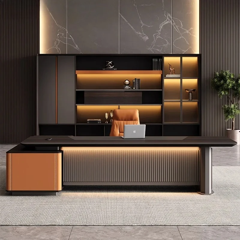 

Офисная мебель, высококачественный стол для руководителя, простой современный стиль, легкая роскошь, рабочий стол председателя