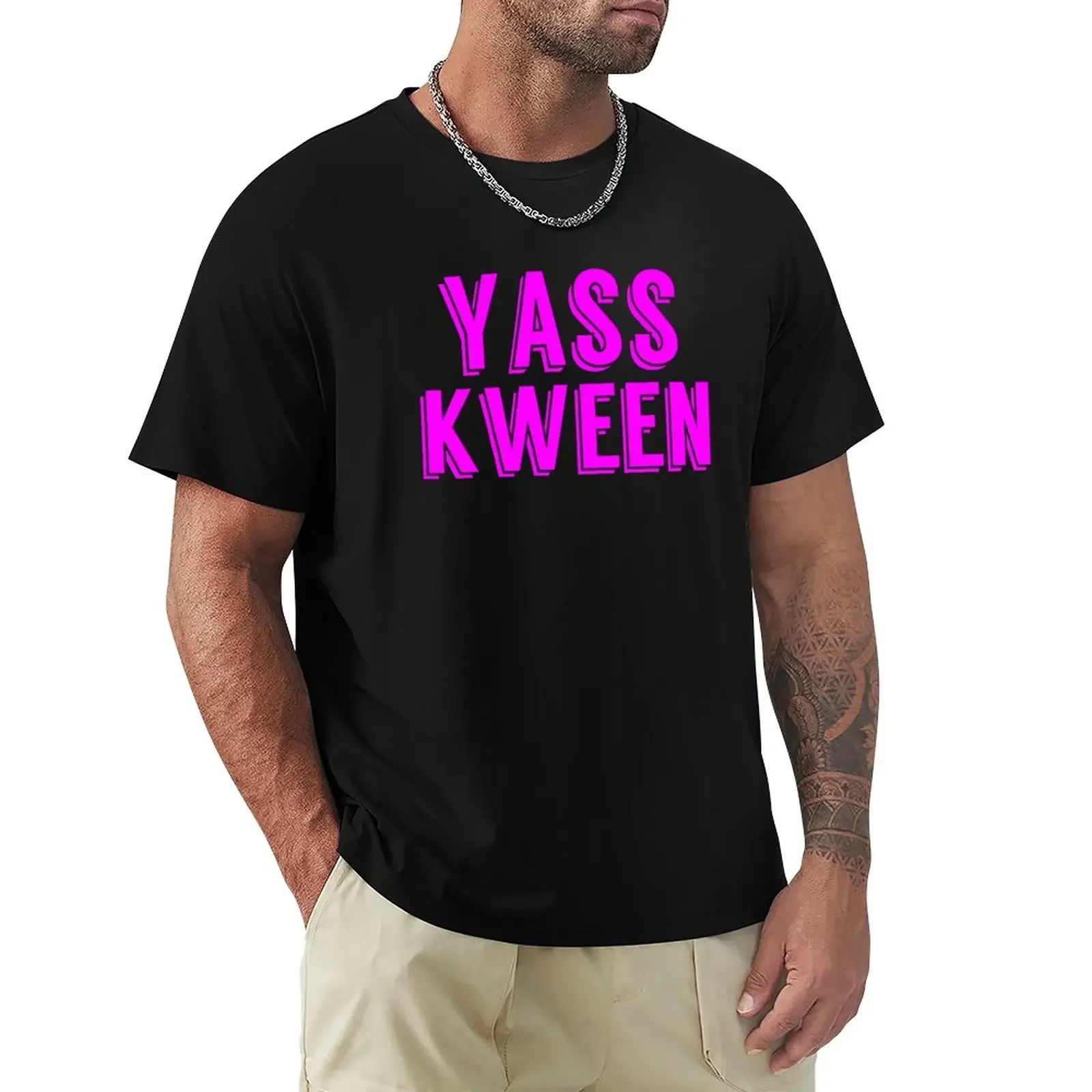 Yass Kween T-Shirt for a boy summer clothes vintage mens t shirt