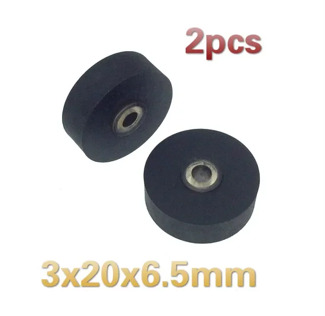 2pcs 3x20x6.5mm pinch roller for vintage tape recorder pressure pulley cassette deck audio player