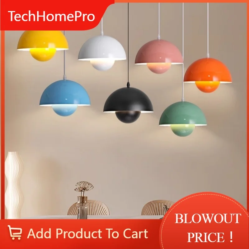 TechHPModern Colorful LED Pendant Light For Restaurant Denmark Indoor Living Room Bar Suitable Hanging Ceiling Lamp Of Middle Si