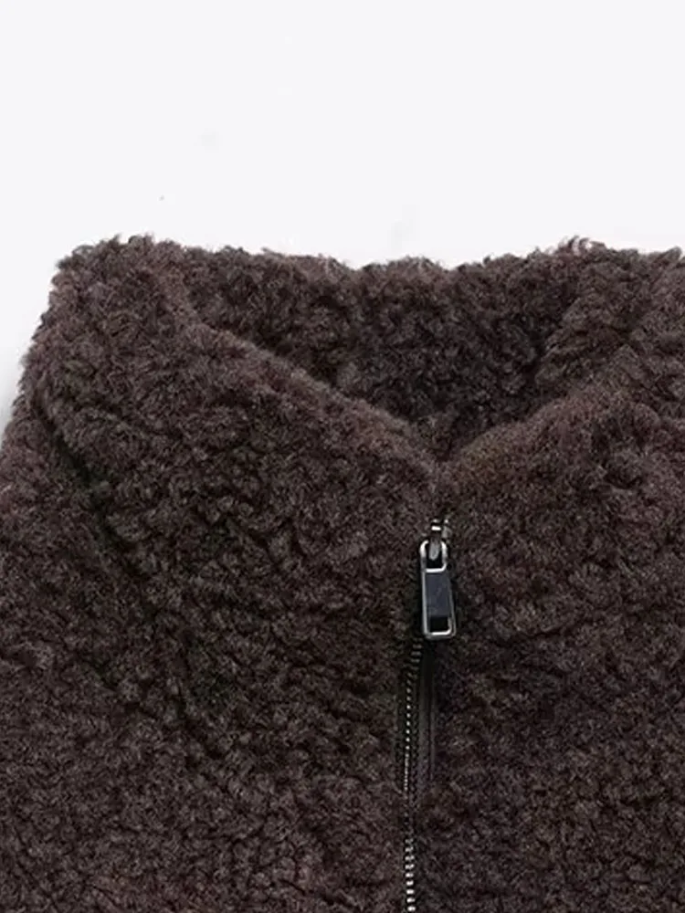 

HH зимнее женское шикарное пальто в уличном стиле, женская теплая толстая куртка с высоким воротником и длинными рукавами, молния спереди, повседневное модное короткое пальто