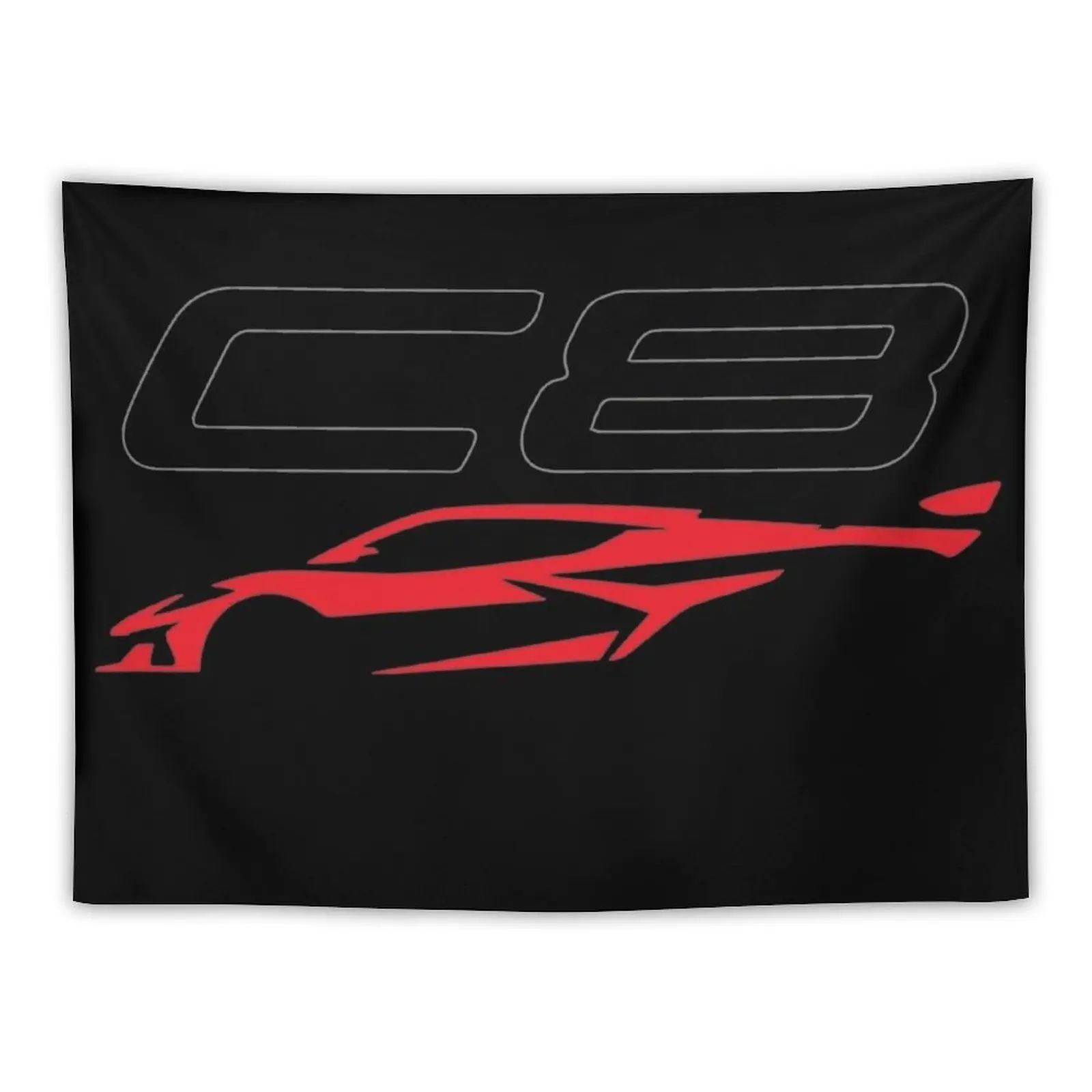 

New C8 TORCH RED Z06 c8r graphic car silhouette Tapestry Home And Comfort Decor Home Decorations Aesthetic