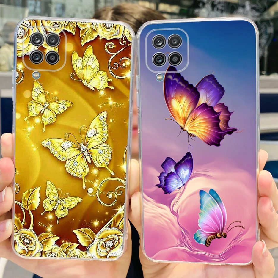 For Samsung Galaxy A12 Case F12 M12 Fashion Painted Cover Clear Silicone Phone Cases For Samsung A12 M 12 Galaxy M12 Soft Fundas
