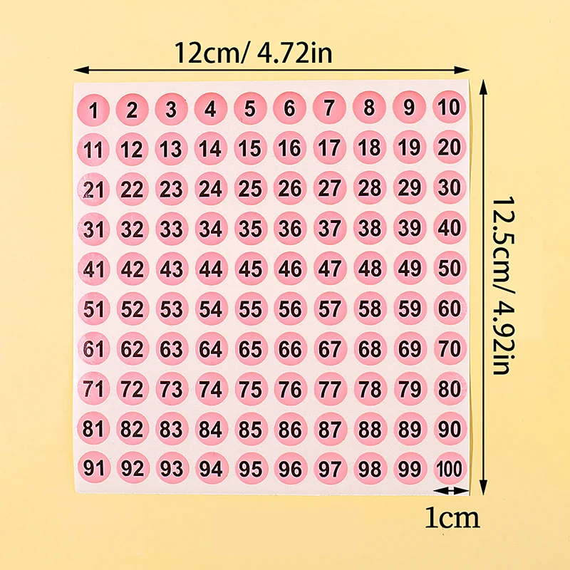 1 arkusz (1-100) laserowy numer etykieta samoprzylepna do paznokci kolorowe końcówki wyświetlają oznaczanie naklejek numery przewodnik DIY narzędzia do Manicure