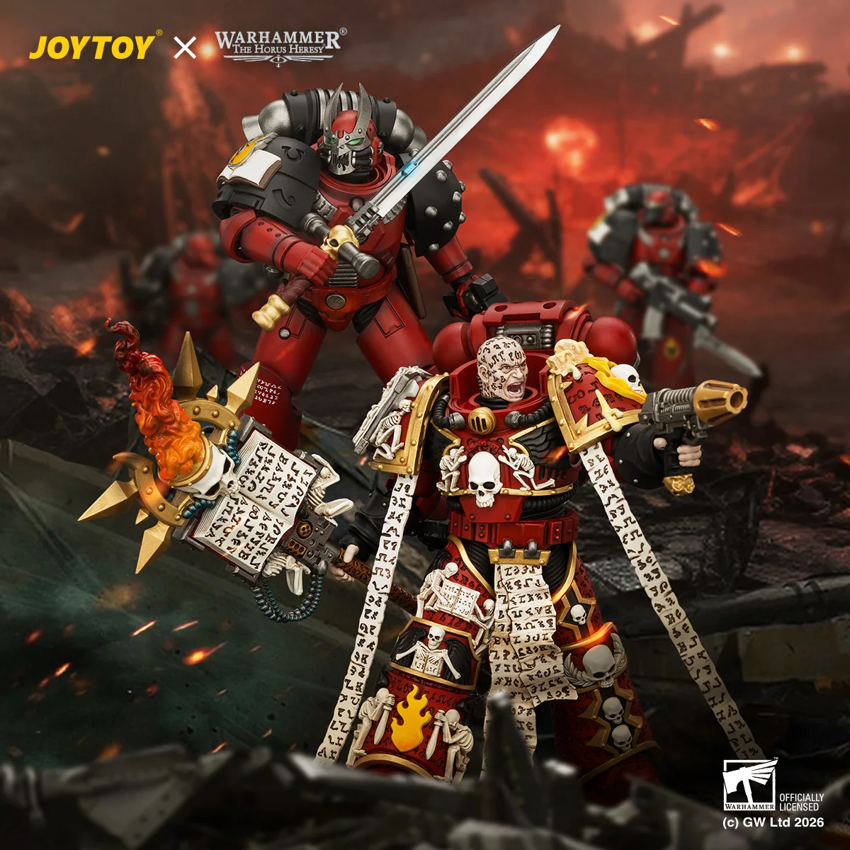 JOYTOY Warhammer "The Horus Heresy" Action Figures Word Bearers Erebus, the Dark Apostle Word Bearers MkVI Tactical Sergeant