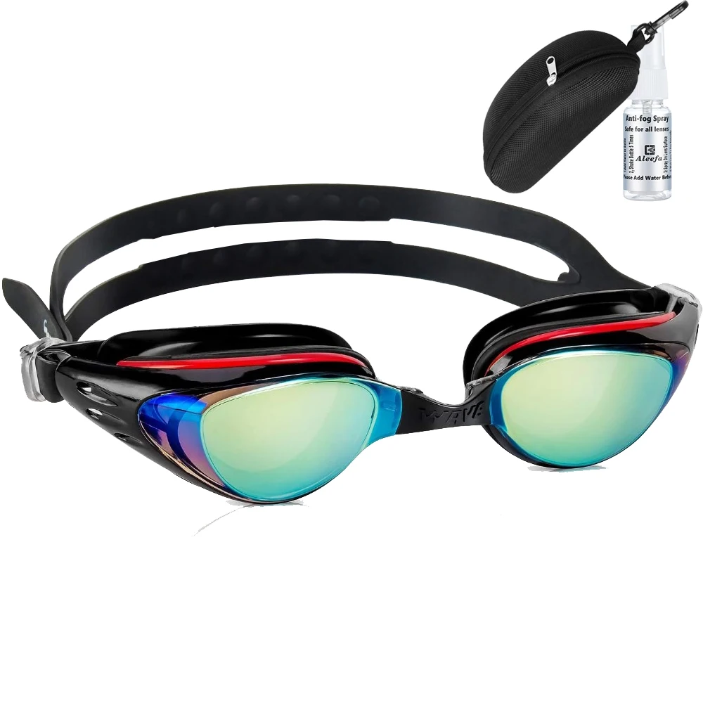 Custom Myopia Prescription Swim Goggles for Adult Kids, Anti-Fog,Left/Right Different  Power (-6.0 to Plano),  Adjustable Strap