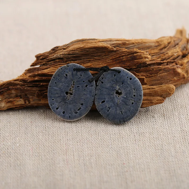 B&F Round Blue coral Pendant  Beads, Handmade Natural stones beads, Polished Stones for jewelry Making Supplies