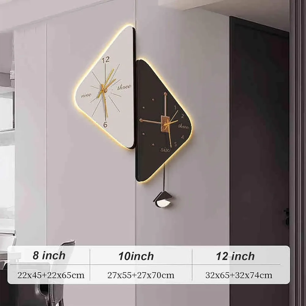 Wall Clock 12-Inch Corner Clock, Double-Sided Corner Wall Clock, Battery-Powered Silent Wall Clock, Suitable for Office, Bedroom