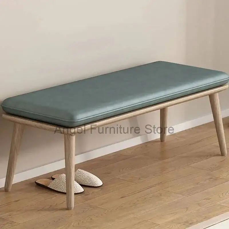 Simple Nordic Stepping Stool Rectangle Modern Mobile Comfort Foot Stool Grey Upholstered Cambiar Taburete De Zapatos Furniture
