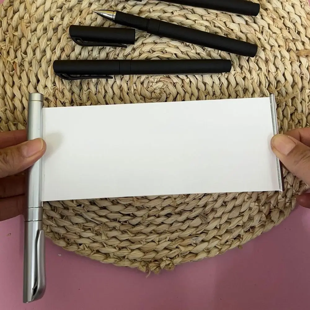 Bolígrafo de Gel negro con desplazamiento en blanco retráctil, bolígrafo de examen de papel extraíble, papelería de estudio