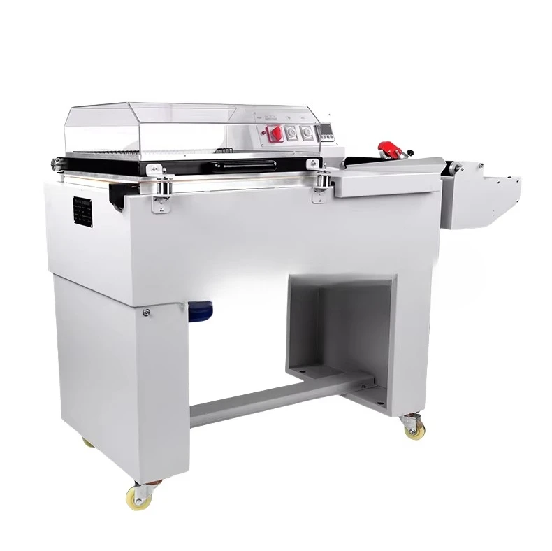 Electric semi-automatic heat shrinkable tunnel packaging machine, two-in-one shrink packaging bottle/wooden packaging box
