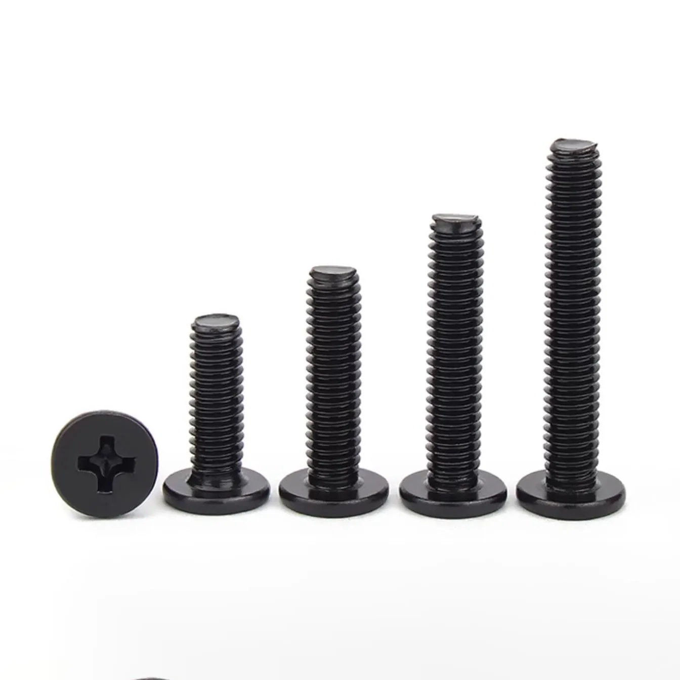 Black 304 Stainless Steel Phillips Ultra Thin Flat Wafer Head Screw M1.6M2M2.5M3M4M5M6 CM Thin Head Laptop Screw for Computer