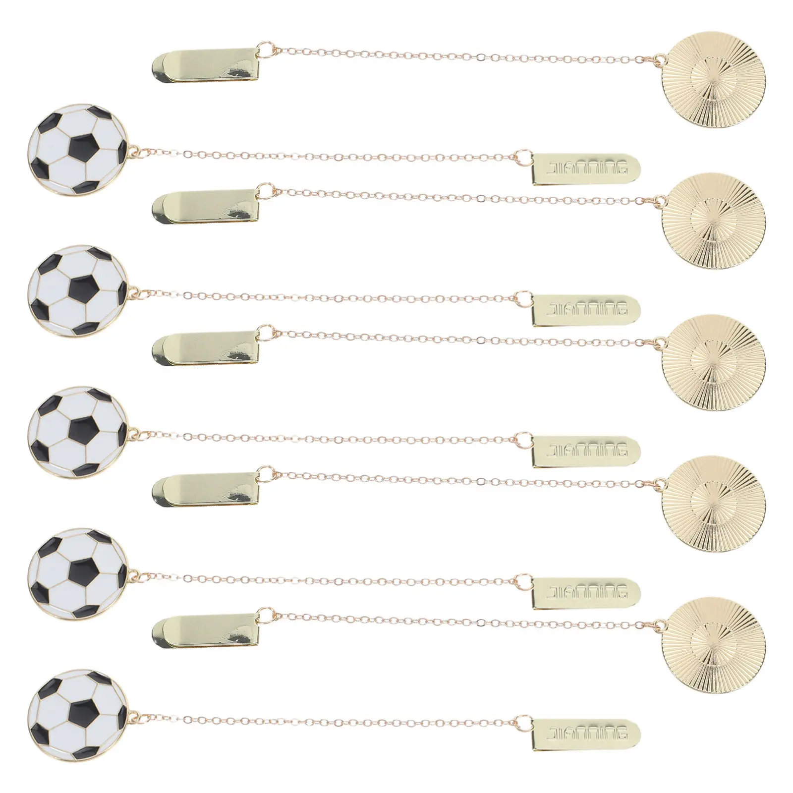 

10Pcs Soccer Bookmarks Metal Bookmarks Chain Kids Sports Party Favors School Supplies Football Reading Marks Boys Girls Soccer