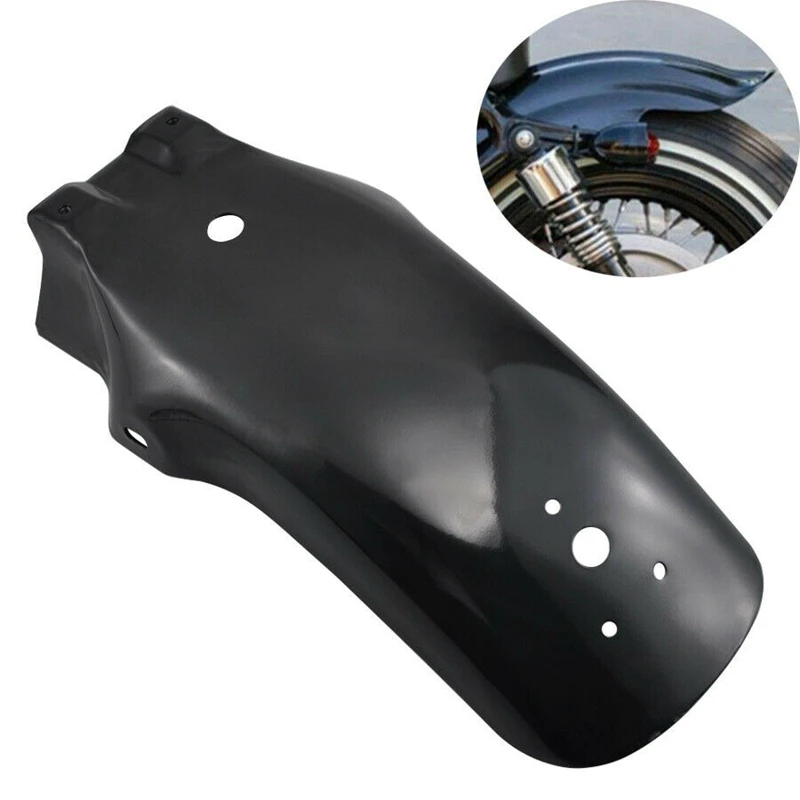 Motorcycle Rear Black Mudguard Fender for Cruiser Chopper Bobber Cafe Racer Honda Shadow