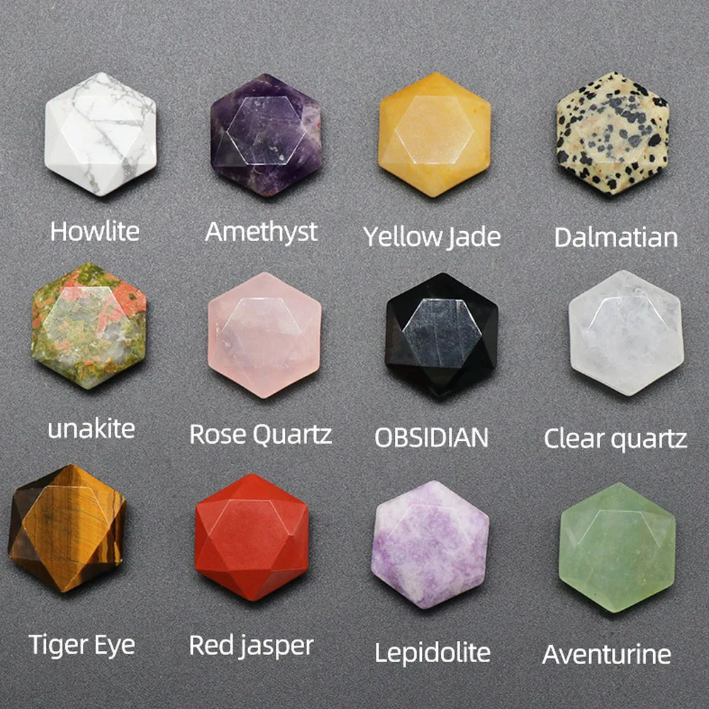 1pc Davidstern Ornament Natürliche Kristall Halbedelstein Kopf Hexagramm Ohne Loch Schmuck Machen DIY Halsketten Zubehör