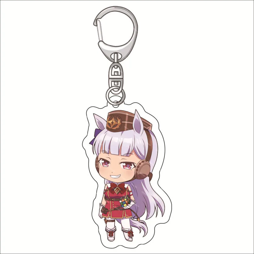 Anime Uma Musume Pretty Derby Acrylic Keychains Kitasan, Mayano, Meisho Doto Top Gun Statue Key Rings Bag Charm Fans Merch Gift