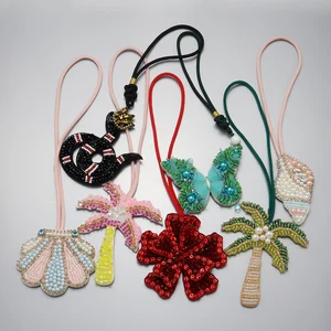 Árbol de coco con cuentas de diamantes de diablo dimensores 3D, parches de cuerda colgante de mariposa bolsa de cristal de la plataforma del parche del parche de la explicación 10 mejores bordados de mariposa de ventas - №1