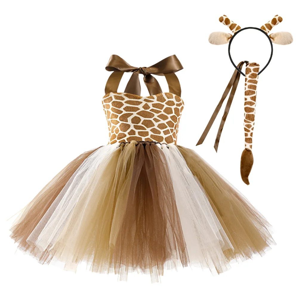 

1Set Animal Costume Girl Dress Tail Prop Reindeer Ears Headband Antler Cosplay Birthday Party Stage Performance