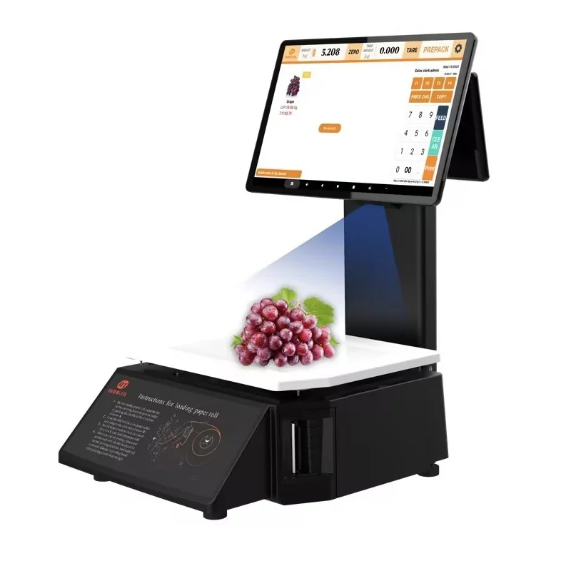 AI Camera Touch Screen Scale  Rongta Aurora Y3L 15KG 30KG Barcode Label Printing Scale Certified