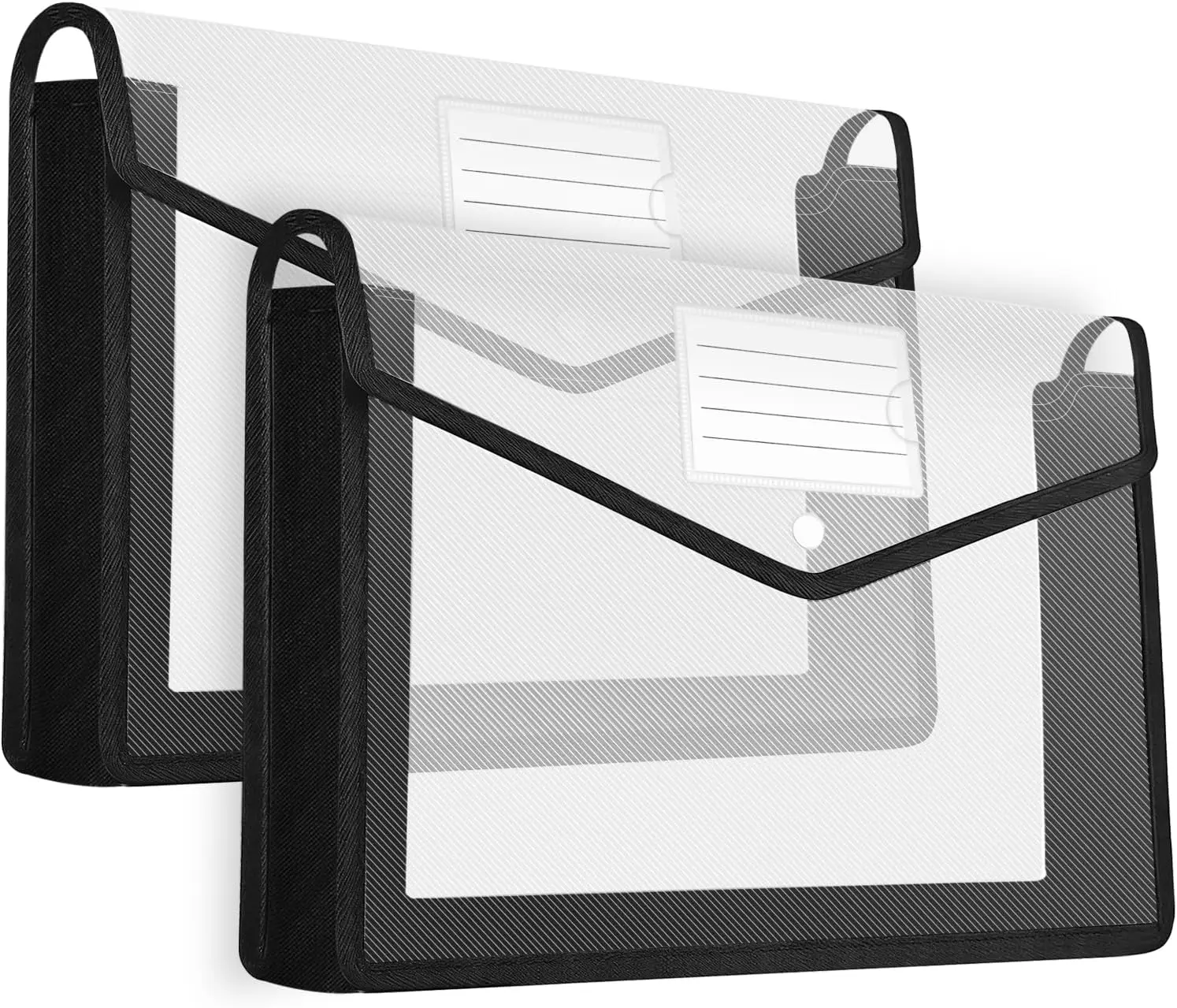 

2 Pack Expanding File Folder with Snap Closure, Expandable Organizer for Letter/A4 Documents