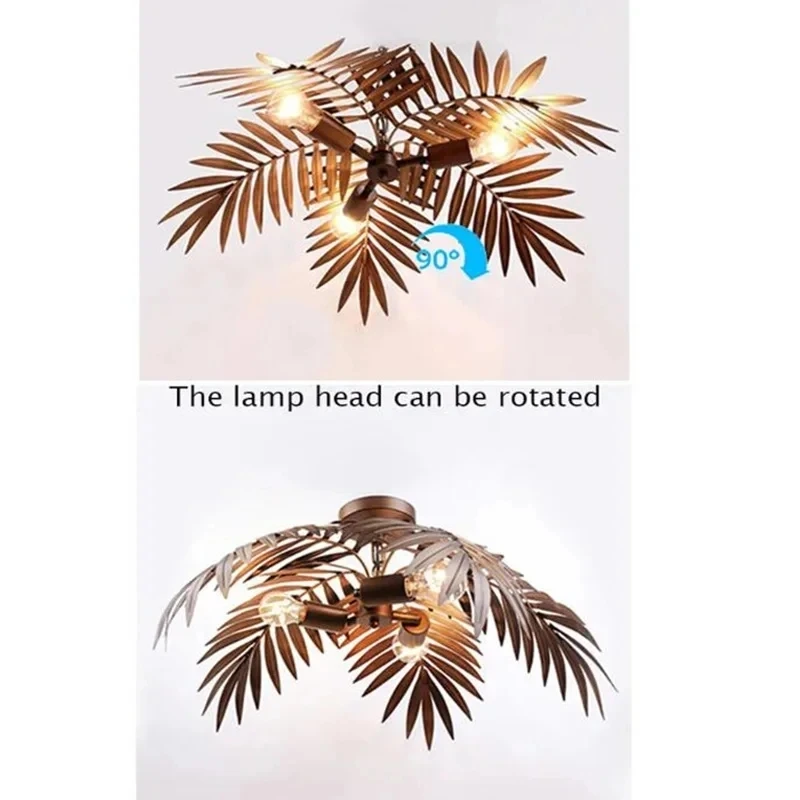 Modern industrial LED E27 coconut tree chandelier tropical bohemian style parlor dining room bedroom lobby hotel hanging lights