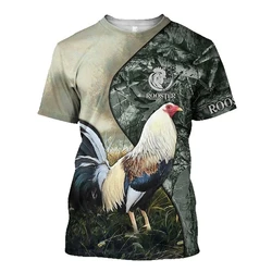 Fighting Rooster 3D Print O-Neck T-shirt Men Pullover Casual Short Sleeve T Shirt Fashion Streetwear Harajuku Unisex Clothing