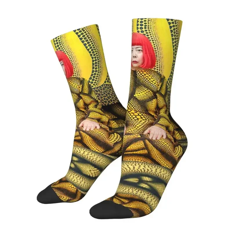 

Pumpkin Power Yayoi Kusama Mens Hip Hop Crew Socks Cool Pop Art Spring Summer Non-slip Sport Socks