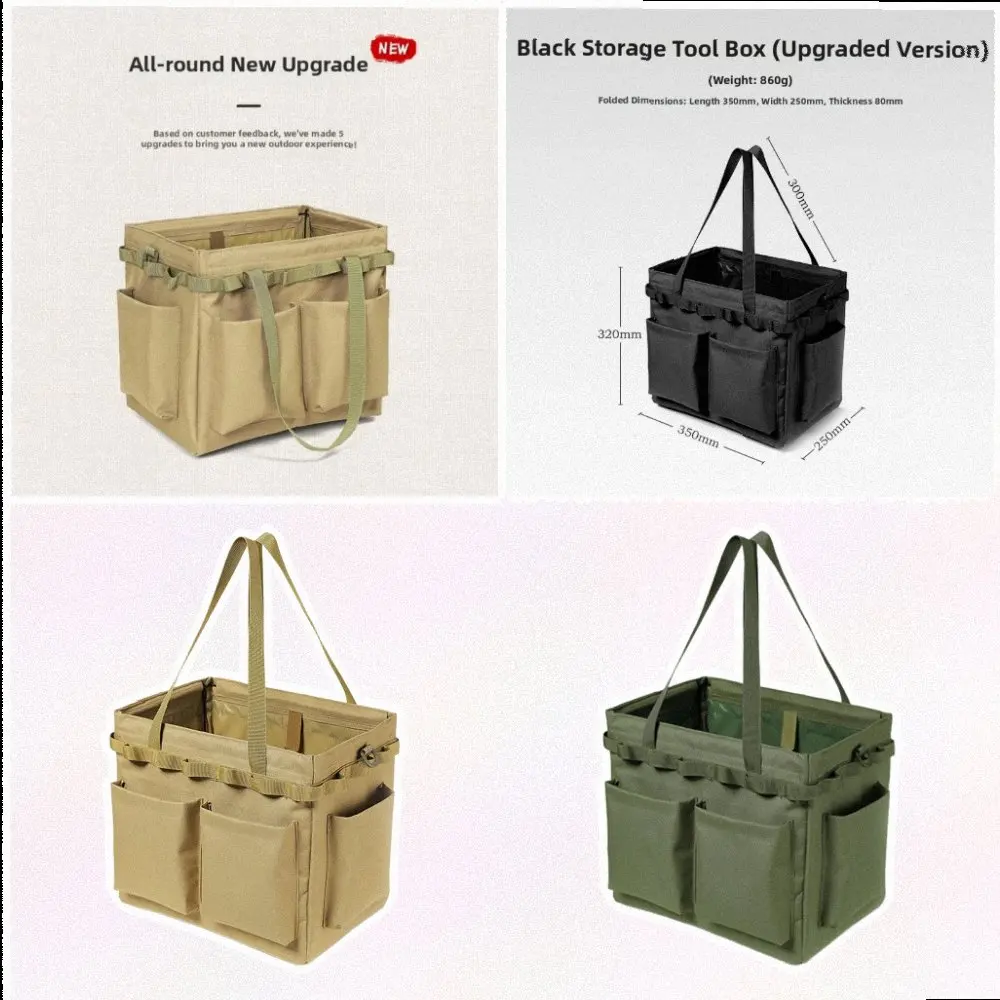 Camping Storage Bag with Integrated Table and Light Stand Support for Cookware Utensils and Equipment 35x32x25cm