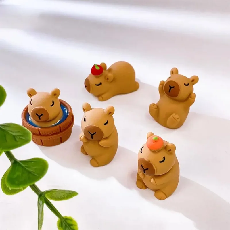 30Pcs 3D Mini Capybara Figurines Cute Animal Charms DIY Garden Home Decor Party Favor Ornaments