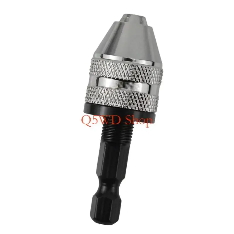 Q5WD 1/4Inch Keyless Drill Chuck Adapter Hexagonal Drill Chuck Adapter Converter Impact Driver Conversion Tool