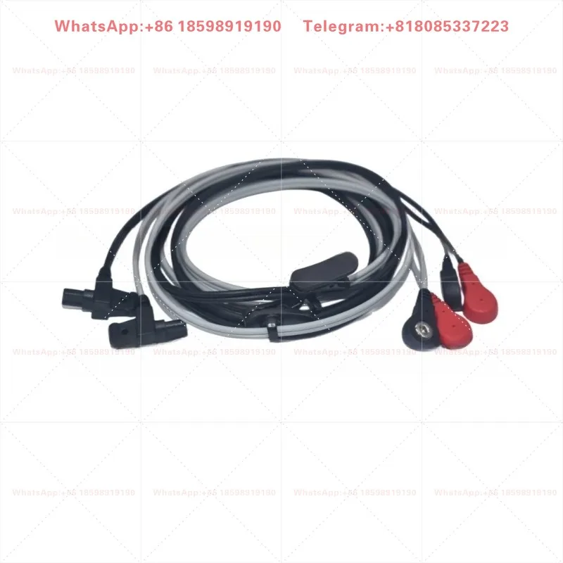 Compatible with American Vitalstim 5900 Dysphagia Device Electrode Connection Cable DJO Electrode Cable 2.2 Snap Type
