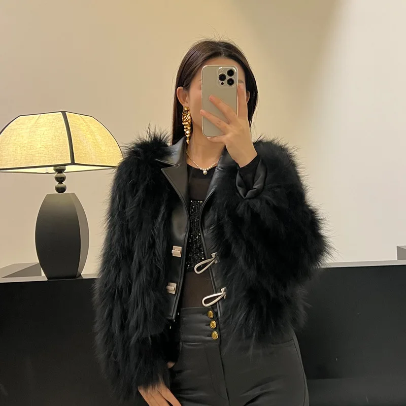 New Locomotive Encrypted Raccoon Hair Short Fur Coat for Women