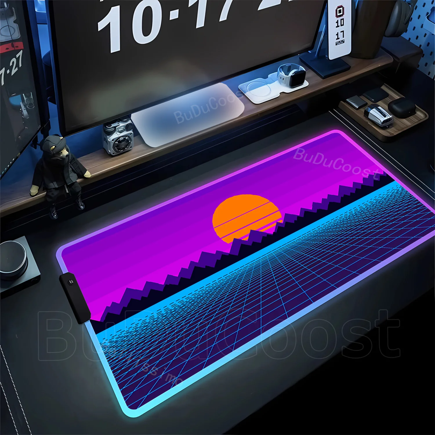 RGB Retrowave Synthwave Art Mouse Pad Large Gaming Accessories Mouse Mat Keyboard Mat Desk Pad Gamer Mause pad Computer Mousepad