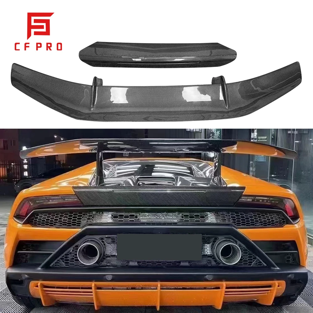 MP style Real Carbon Fiber Car Rear Spoiler Wing Tail Wing Lip For Lamborghini Huracan LP610 LP580 Car Rear Trunk Spoiler