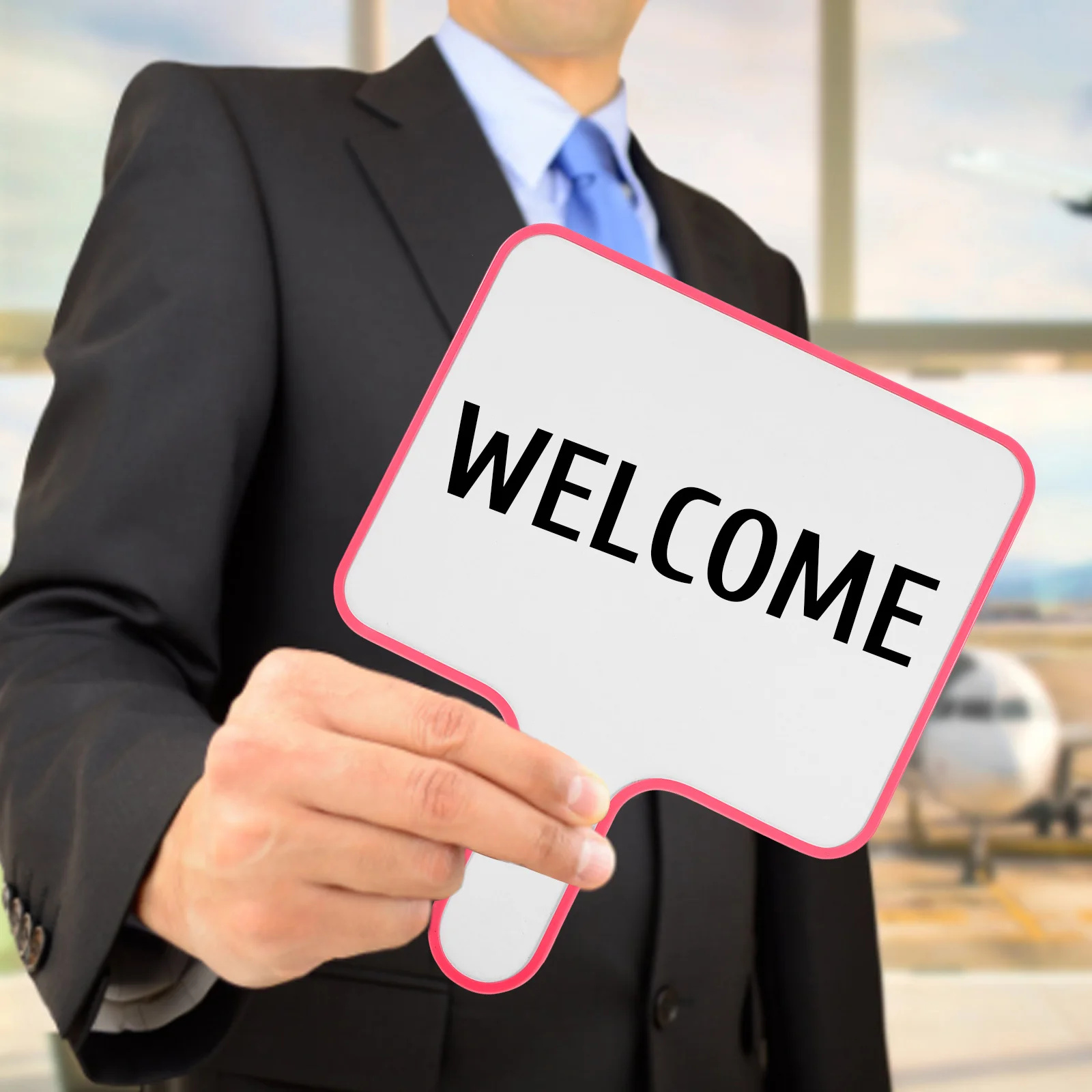 2Pcs Double Sided Handheld Whiteboard Blue Portable Reusable Erasable Board for Teaching Meeting Voting Scorekeeping