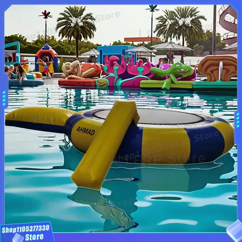 20FT Inflatable Floating Water Park Trampoline Combo with Slide for Kids and Adults