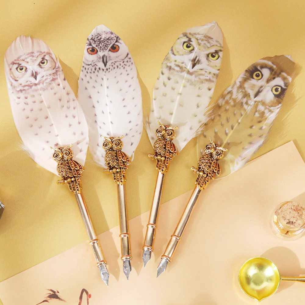 Calligraphy Feather Pen Gift S - Wax Seal Stamp Set review and price