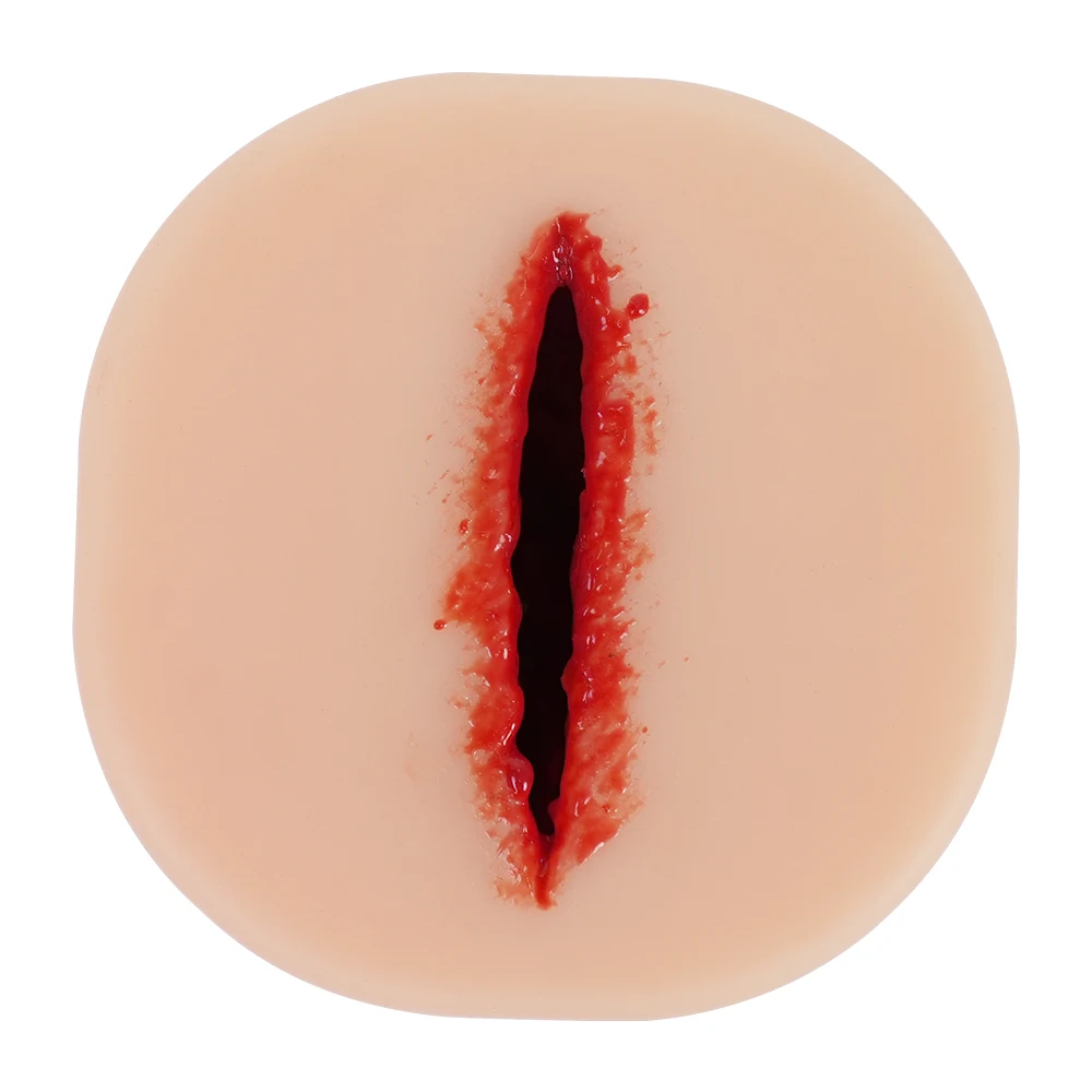 CP. KC.0673 Cylindrical Bullet Knife Wound Silicone Emulator Training Model Suture Practice Surgical Skills