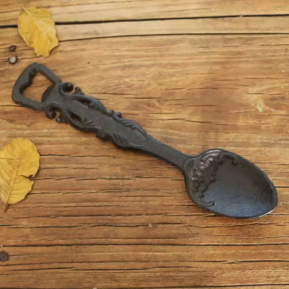 

2pcs Retro Cast Iron Fork Spoon Bottle Opener For Bar Pub Party Home Kitchen Use Portable Manual Beer Bottle Opening Tool