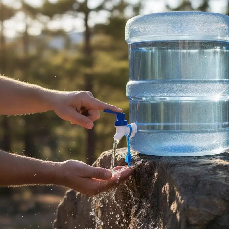 Plastic Water Bucket Faucet Leak Proof Tool Free Install Spigot Switch for Outdoor Camping Rain  Use