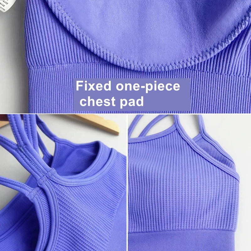 Women Solid Color Sling Vest Girls Camisole Sexy Backless Halter Tank Tops Rib Knit Vests Sport Yoga Slim Bottom Clothes image 6