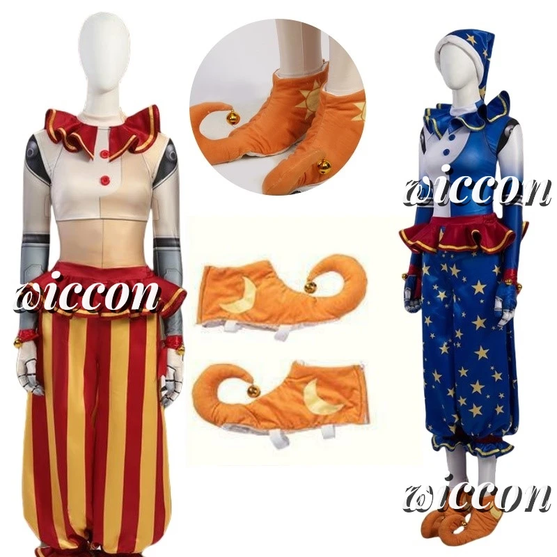 

CosplaySun Moon Clown Freddy Cosplay Costume Adult Women Shirt Pants Suits Children Girls Halloween Carnival Disguise Party Cost