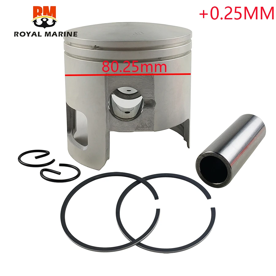 66T-11635-00 Piston kit (0.25Mm O/s) +0.25MM for yamaha outbaord motor 2T 40HP 80.25mm 66T-11635 piston ring  66T-11604-00