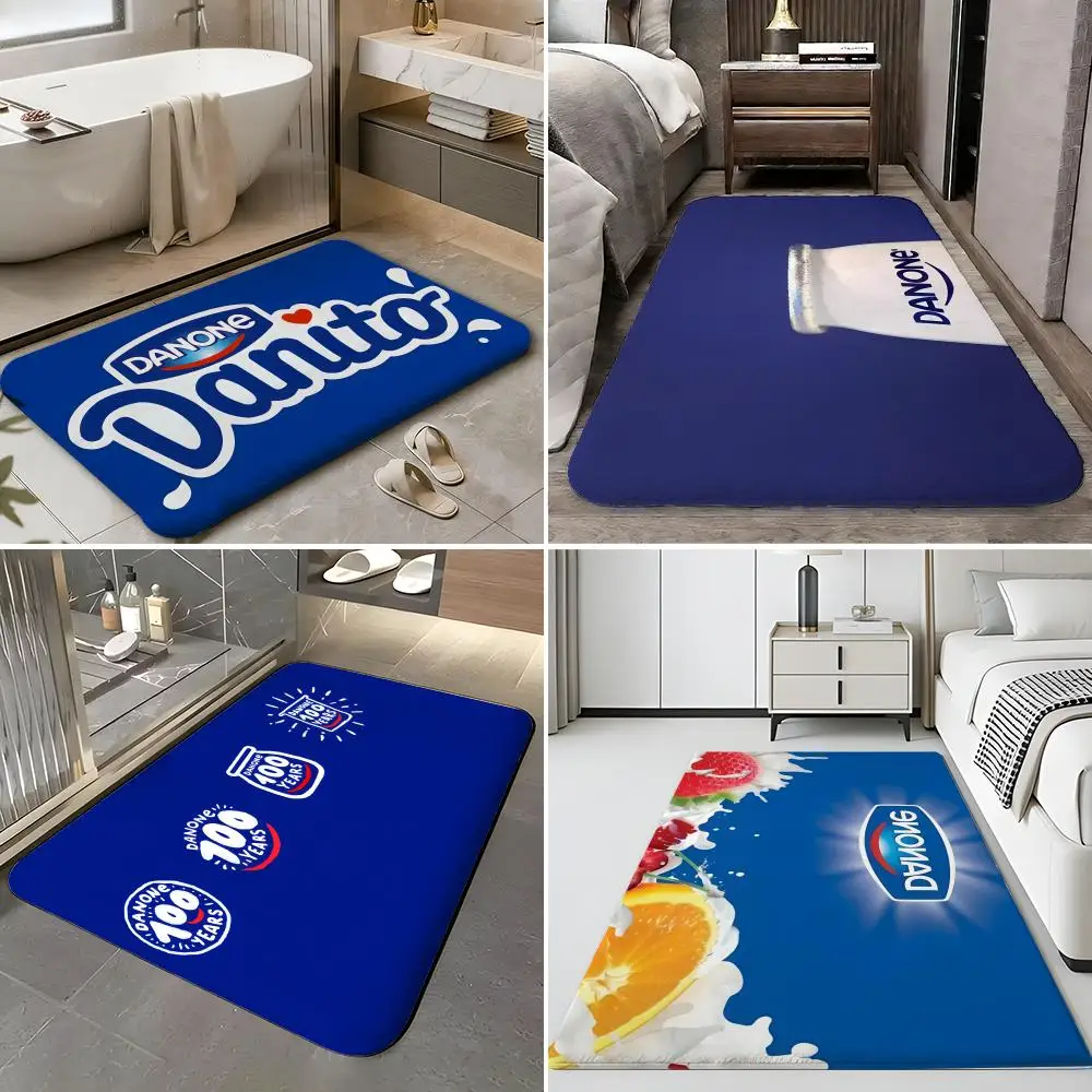 Food & Beverage - D-Danone Floor Mat Soft Flannel Entrance Door Mat Non Slip Absorbent Bathroom Bedroom Floor Rug