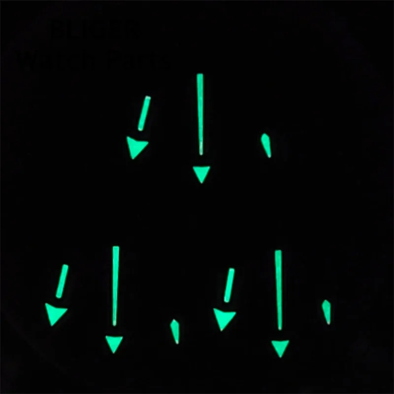 Bligger-時計の動きに適した発光ハンド、シルバー、ブルー、グリーン、nh35、nh36ムーブメント