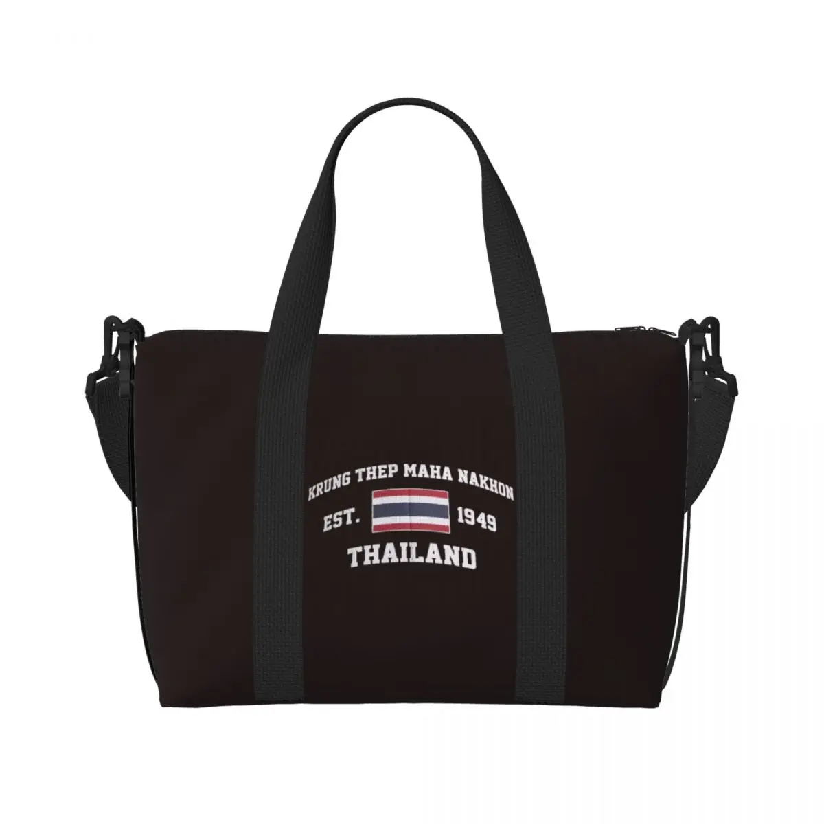 

Thailand EST.1949 Krung Thep Maha Nakhon Capital Travel Bag Yoga Sports Bags Large Retro Gym Bag Men Custom Portable Fitness Bag