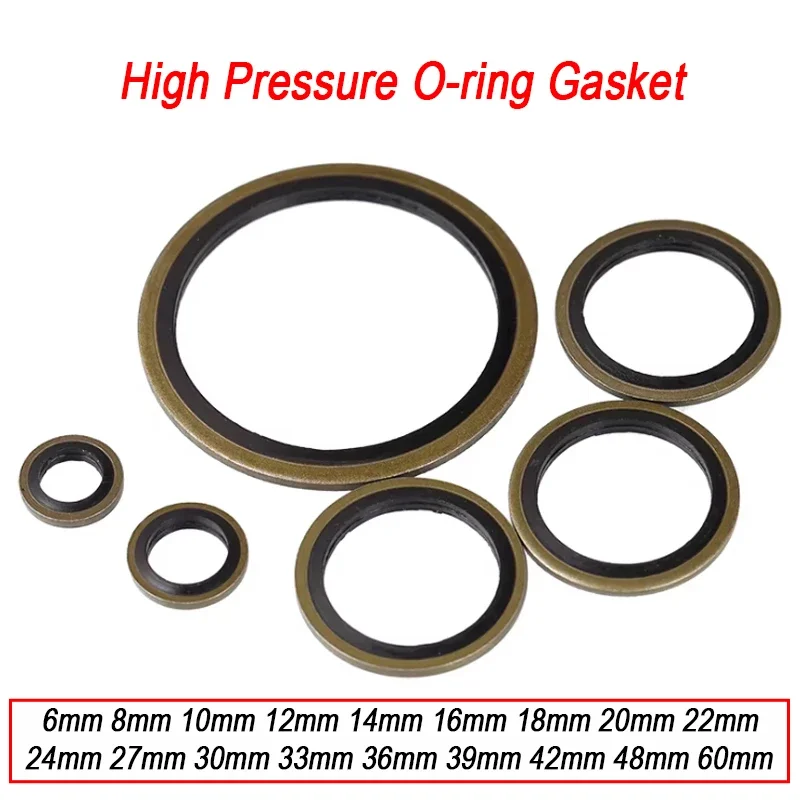 Washer Seal Bonded Washer Metal Rubber Oil Drain Plug Gasket Sealing O Ring 6mm 8mm 10mm 12mm 14mm 16mm 18mm 20mm 22mm 24mm-60mm